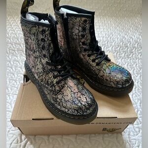 Girls Disco Crinkle Side Zip Doc Marten Boots